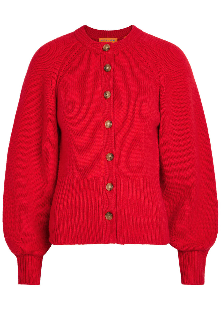 Guest In Residence Sculpted Cashmere Cardigan Red