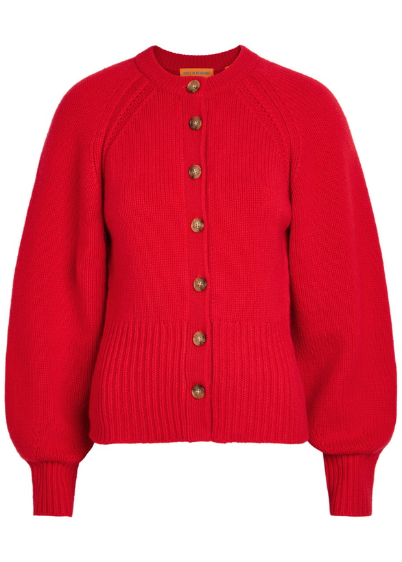 Photo: Guest In Residence Sculpted Cashmere Cardigan Red
