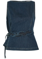 Damson Madder Maxime Ruffled Denim top Indigo