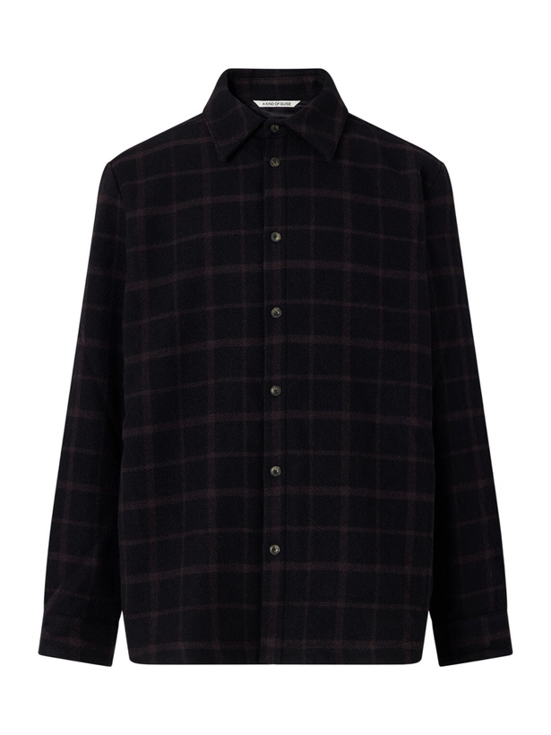 Photo: A Kind Of Guise - Marani Padded Checked Virgin Wool-Twill Overshirt - Black