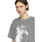 Isabel Benenato Black and White Striped Splash T-Shirt