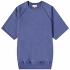The Real McCoy's Men's The Real McCoys Joe McCoy 9oz Loopwheel Short Sleeve Sweater in Navy