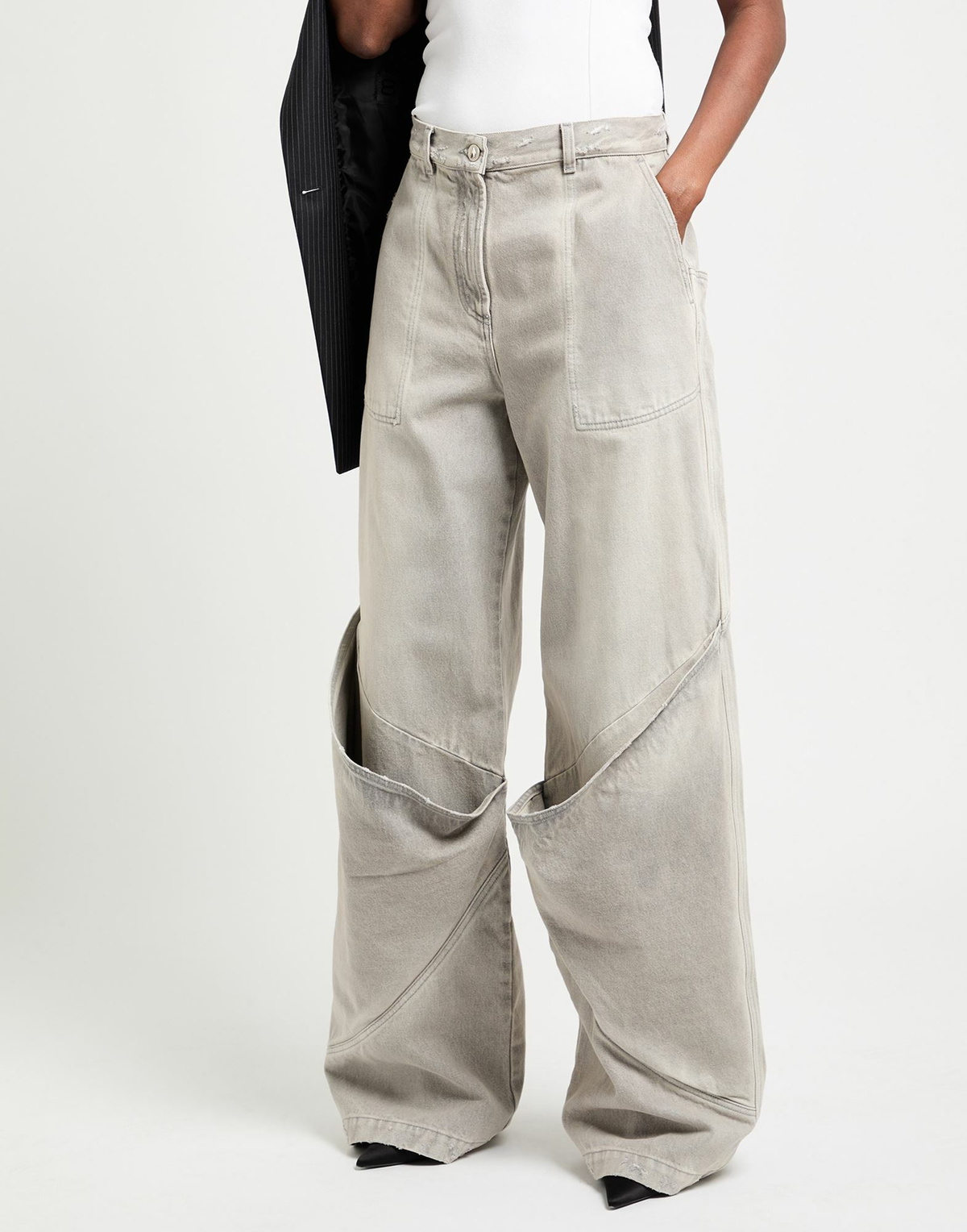 The Attico Womens Jeans in Grey