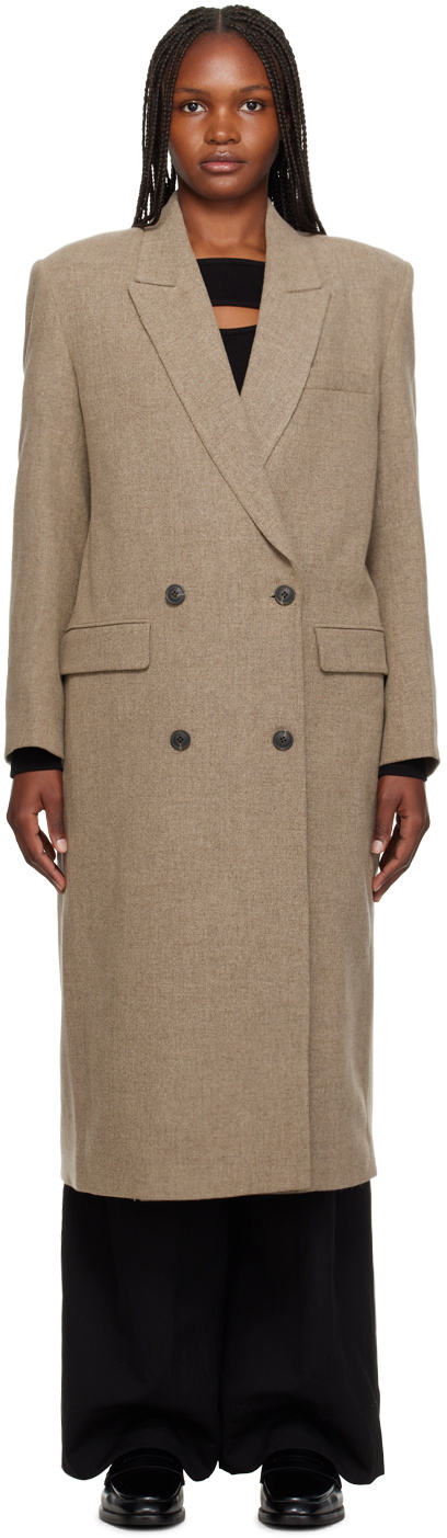 LOW CLASSIC Beige Double Long Coat Low Classic