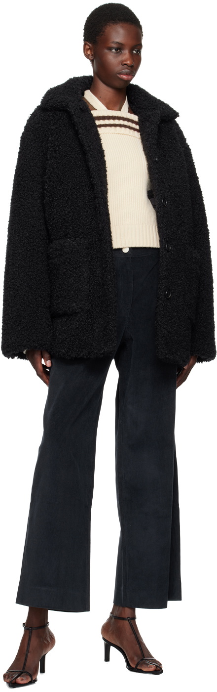 Kijun Black Shearling Half Coat