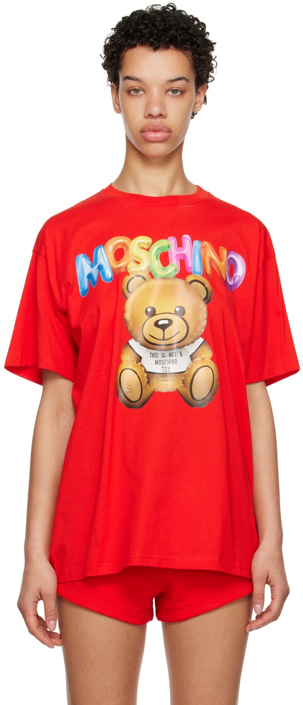 Moschino Red Inflatable Teddy Bear T-Shirt Moschino