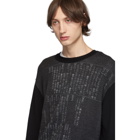 Yohji Yamamoto Grey and Black Dictionary Crewneck Sweater