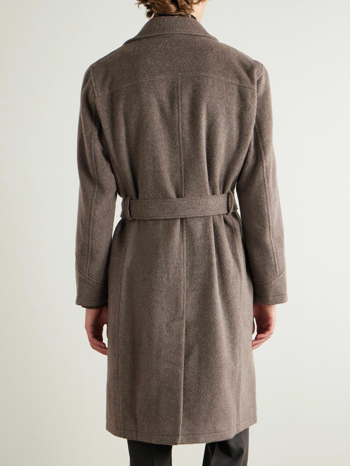 Oliver Spencer - Double-Breasted Recycled Wool-Blend Coat - Brown