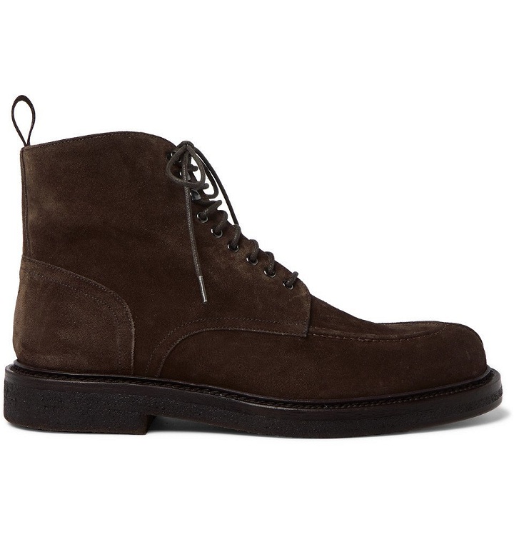Photo: Mr P. - Jacques Shearling-Lined Suede Boots - Brown