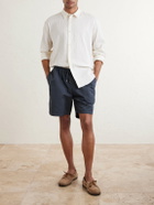 A Kind Of Guise - Volta Straight-Leg Cotton and Linen-Blend Drawstring Shorts - Blue