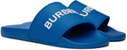 Burberry Blue Embossed Slides