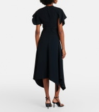 Victoria Beckham Asymmetric draped cady midi dress
