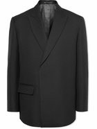 Valentino - Double-Breasted Virgin Wool and Silk-Blend Twill Blazer - Black