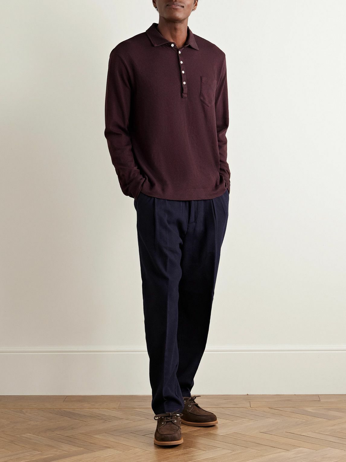Massimo Alba - Cotton-Blend Polo Shirt - Burgundy