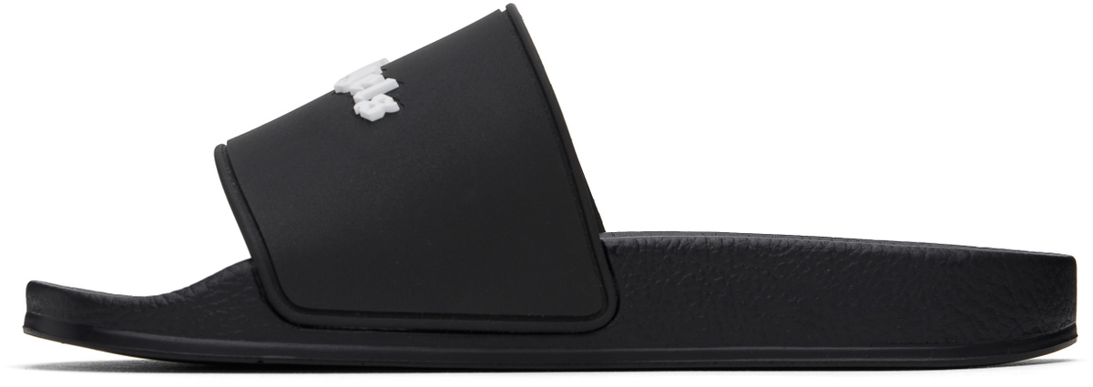 Palm Angels Black Classic Logo Pool Slides