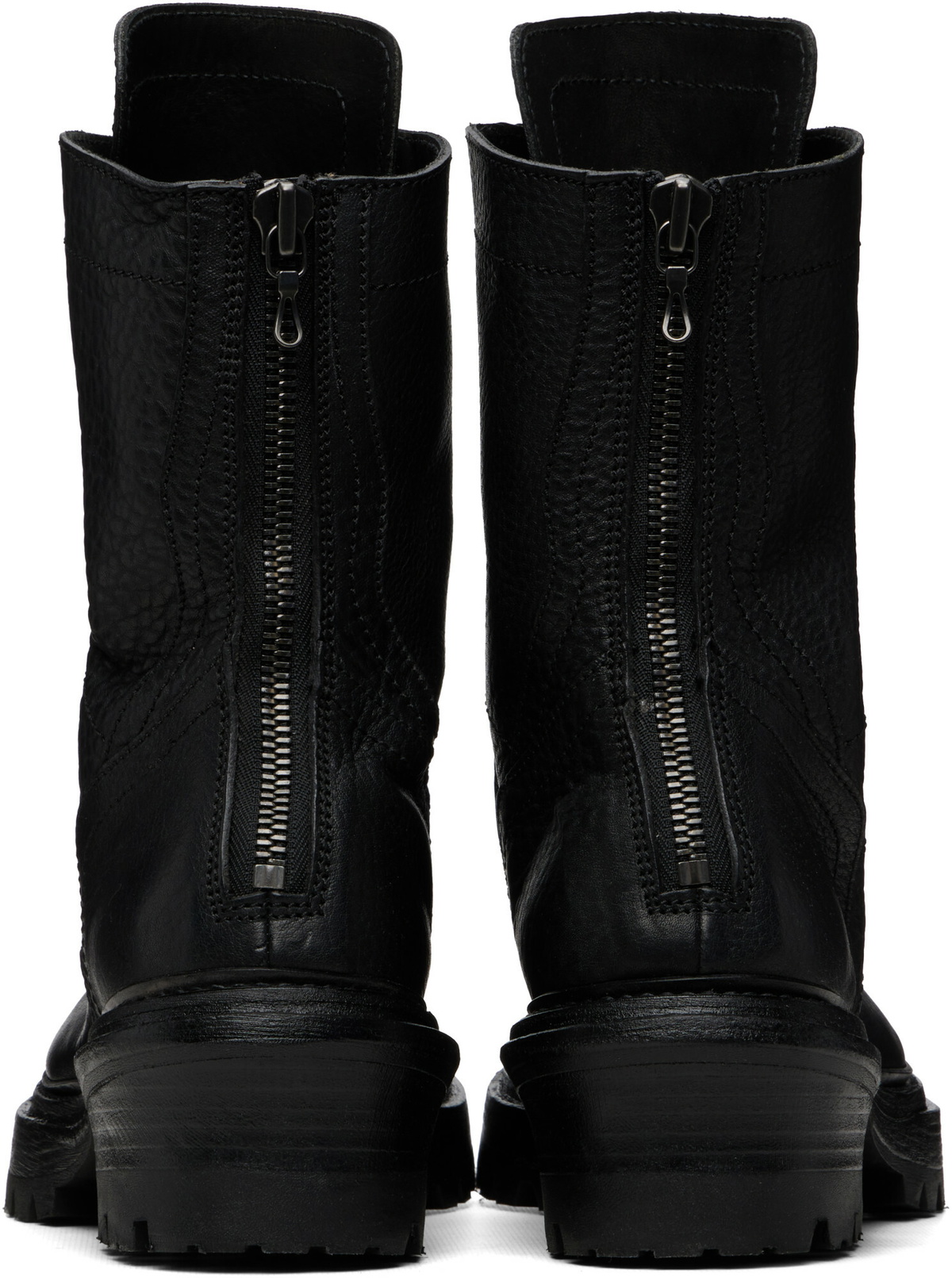 Julius Black Side Zip Lace Up Boots