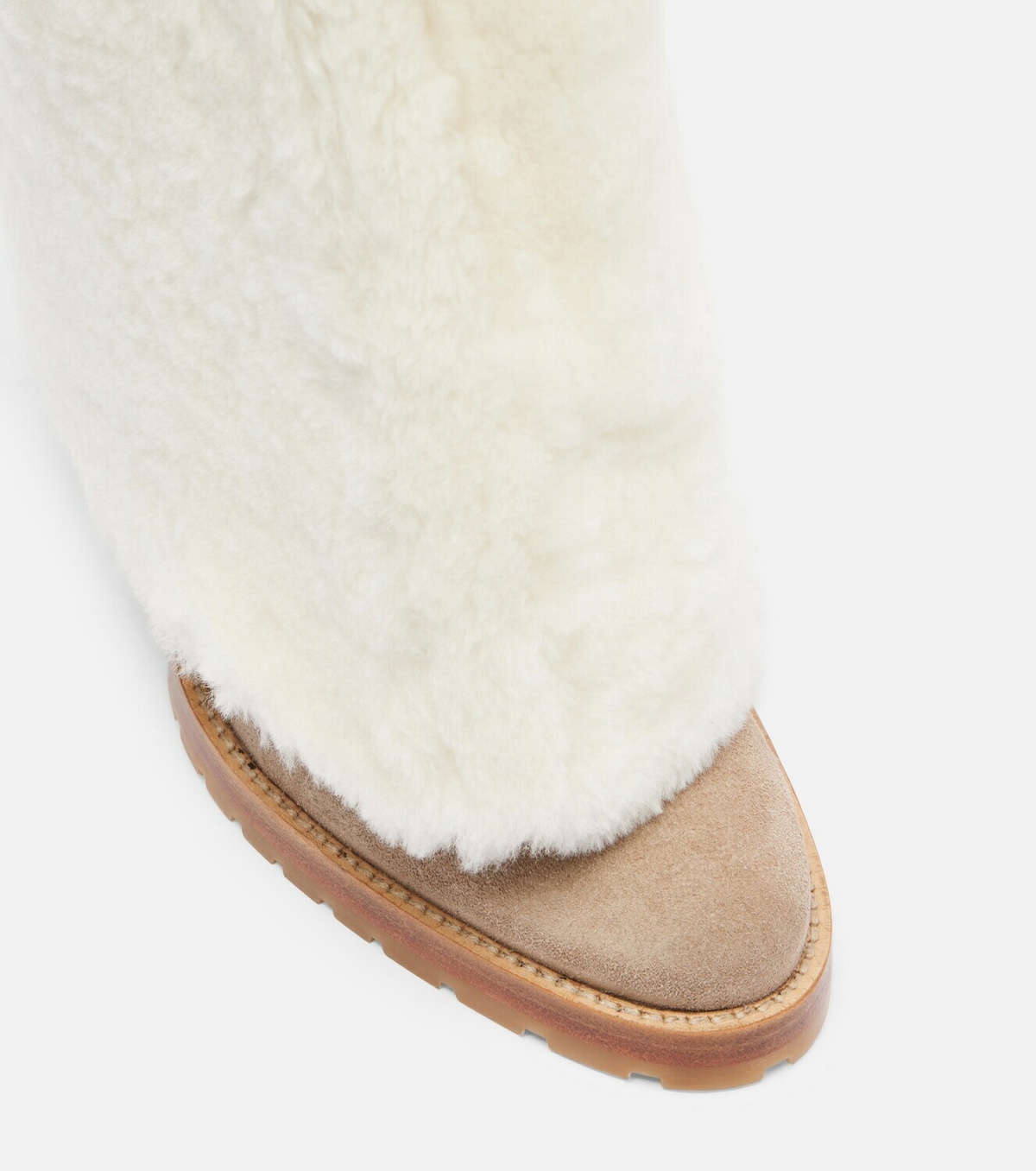 Yves Salomon Shearling and suede knee-high boots