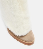 Yves Salomon Shearling and suede knee-high boots