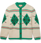 GUCCI - Argyle Wool and Alpaca-Blend Cardigan - Neutrals