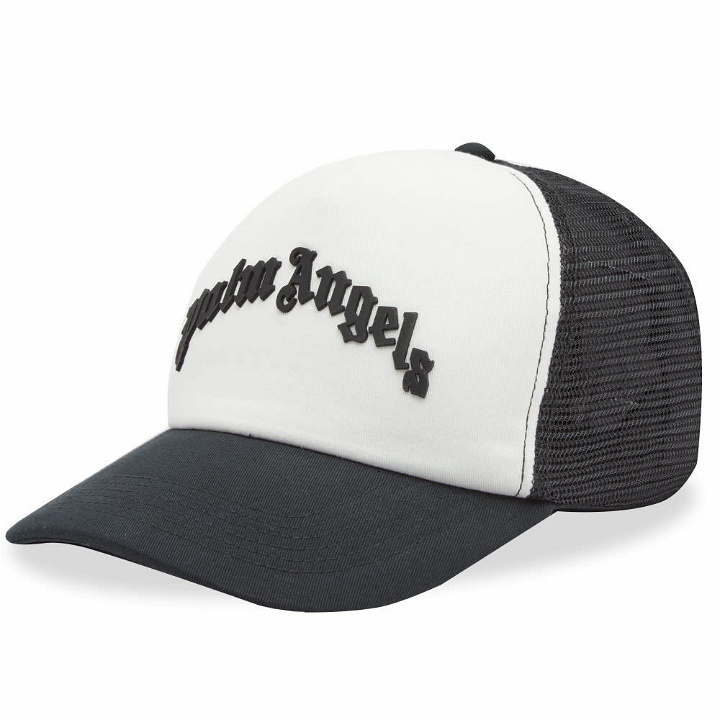 Photo: Palm Angels Men's Logo Trucker Cap in Black