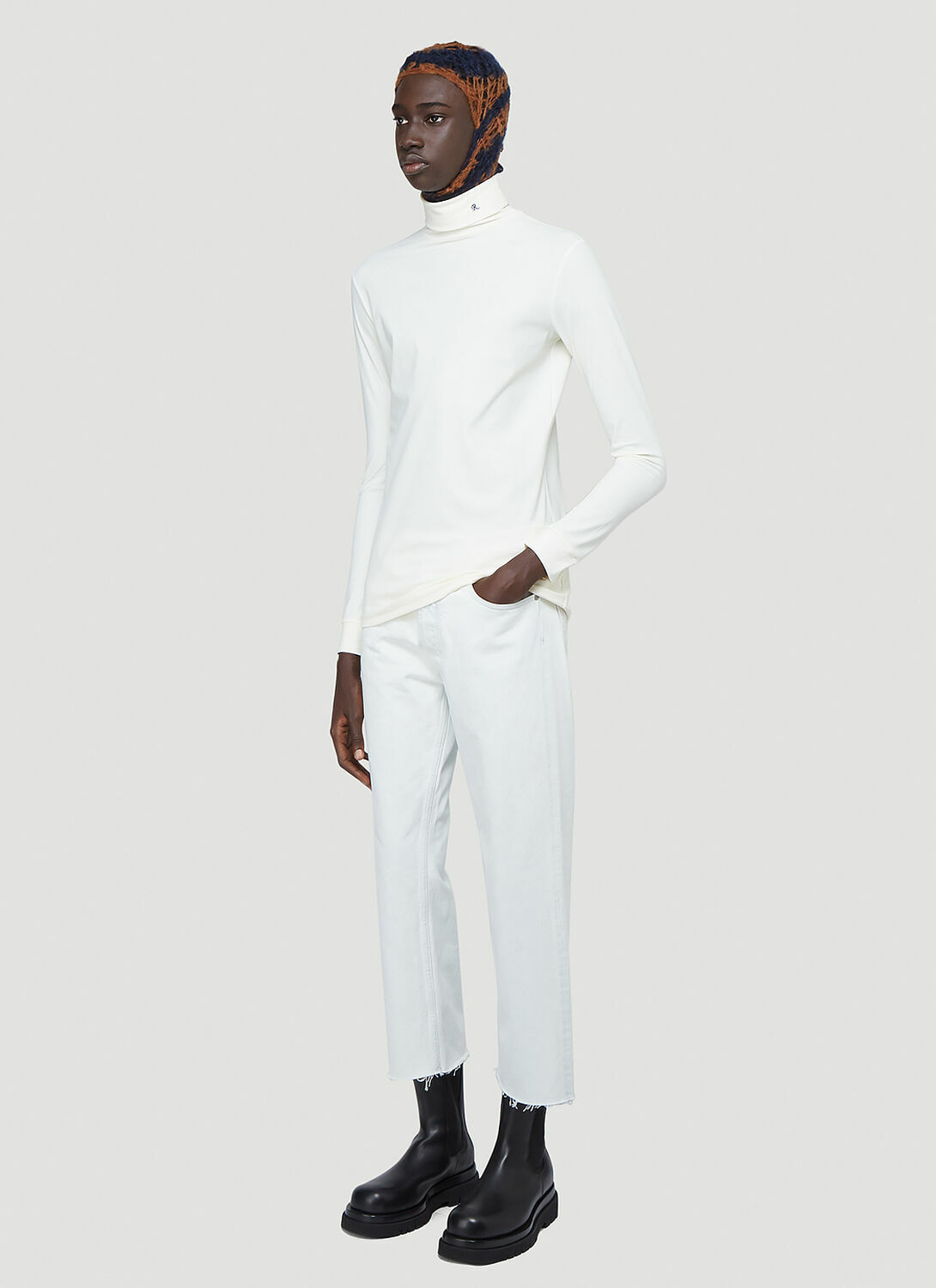 Pleats Please Issey Miyake R-Embroidered Turtleneck Top