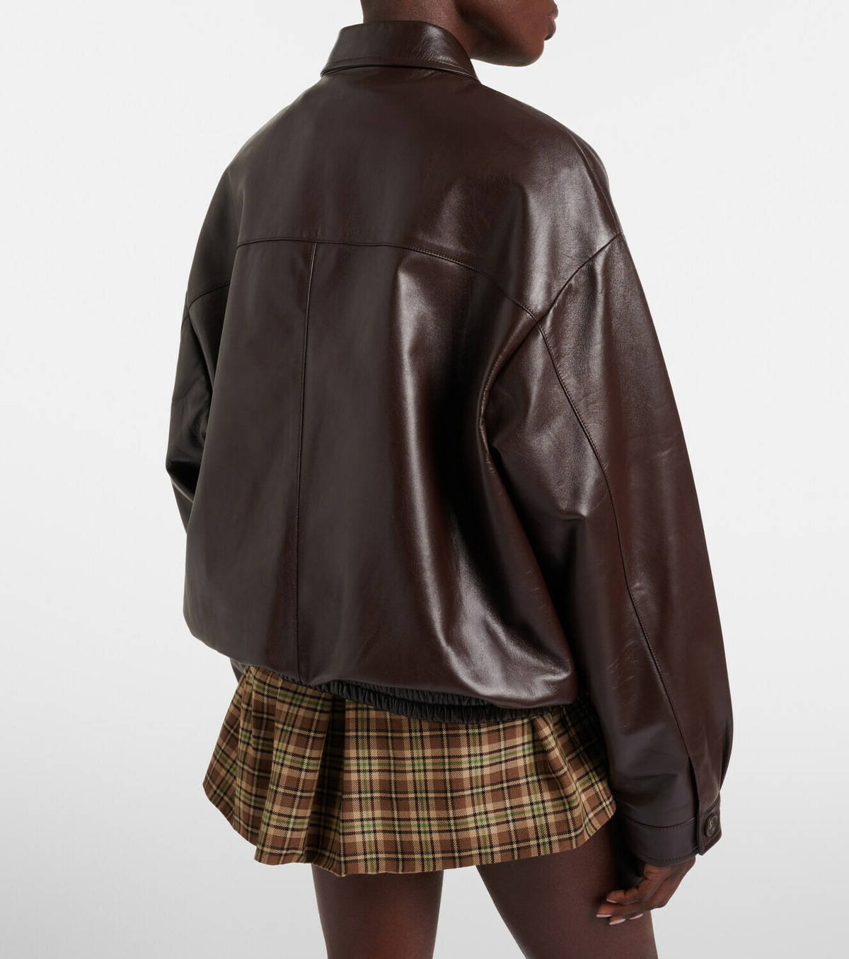Miu Miu Logo leather jacket