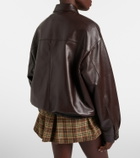 Miu Miu Logo leather jacket