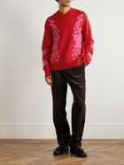 A Kind Of Guise - Floral-Jacquard Wool Sweater - Red