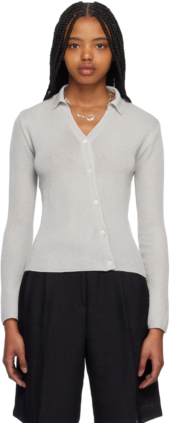 Youth Gray Asymmetric Cardigan
