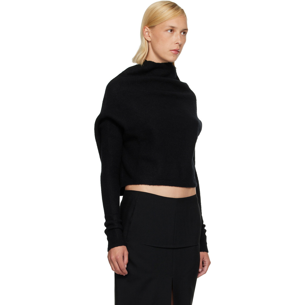 Rick Owens Black Tower LS Crater Sweater