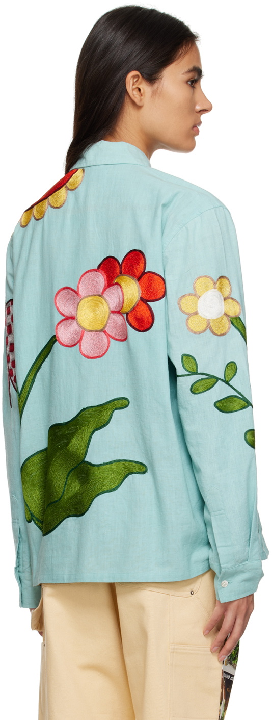 Sky High Farm Workwear Blue Flower Shirt