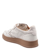 Autry Medalist Sneakers In Leather With Craquele Effect White Color