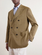 Boglioli - Double-Breasted Linen, Virgin Wool and Mohair-Blend Suit Jacket - Green