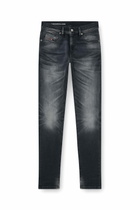 Diesel Slim Jeans Regular Waist 2019 D-Strukt, Black/Dark grey, Zip fly