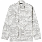 Balenciaga Men's Camo Cargo Shirt Jacket in Light Grey