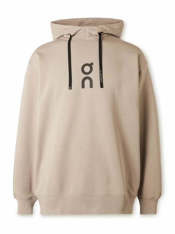 Photo: ON - Club Logo-Print Organic Cotton-Blend Jersey Hoodie - Neutrals