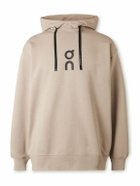 ON - Club Logo-Print Organic Cotton-Blend Jersey Hoodie - Neutrals