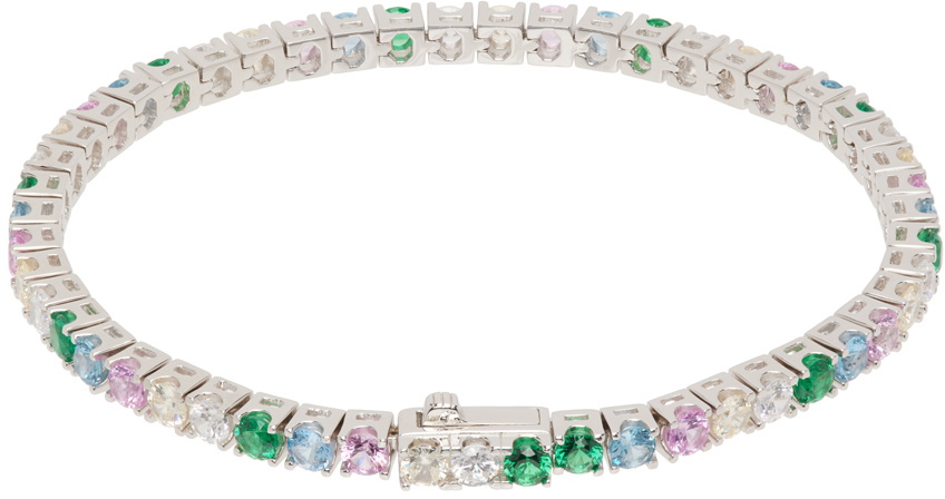 Hatton Labs Silver Classic Rainbow Tennis Bracelet
