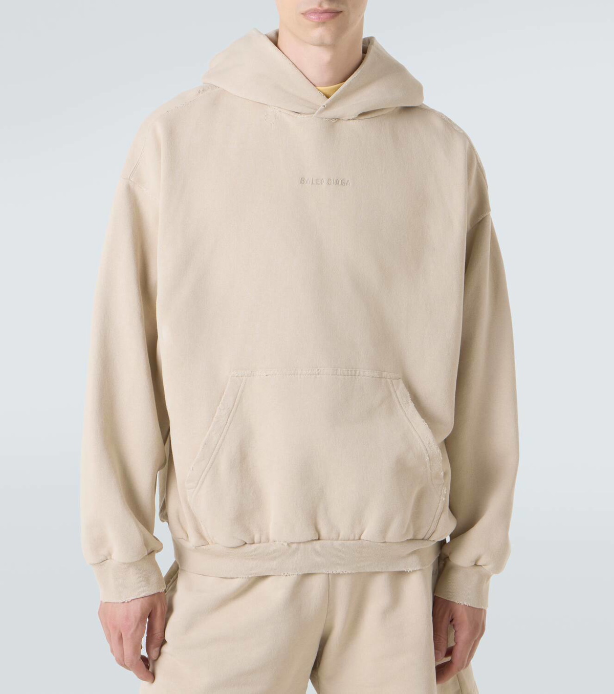 Balenciaga Logo cotton fleece hoodie