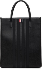 Thom Browne Black 4-Bar Leather Tote