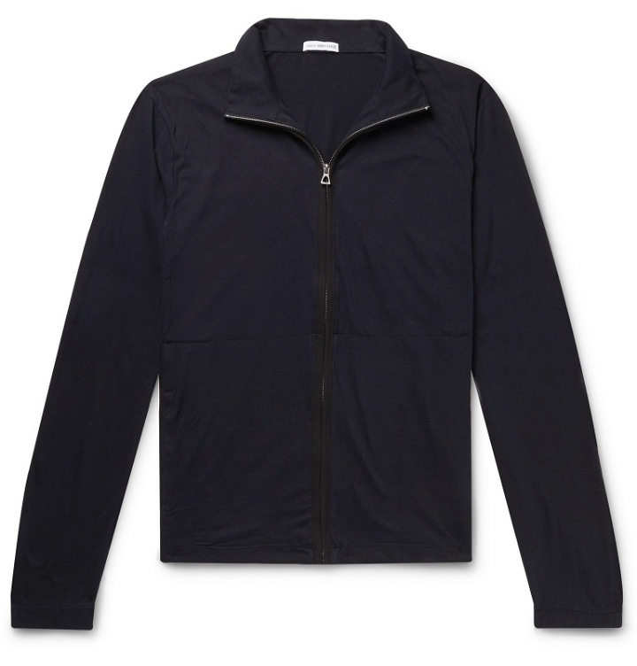 Photo: James Perse - Supima Cotton-Jersey Zip-Up Sweater - Blue