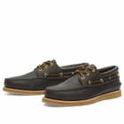 Timberland Men's 3-Eye Boat Shoe in Dark Brown Full Grain