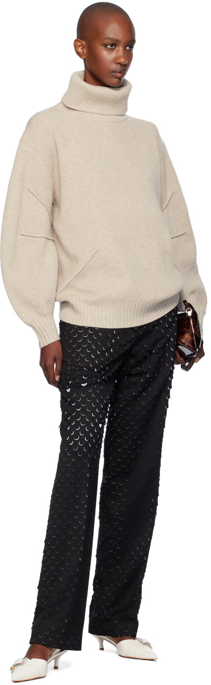 Helmut Lang Beige Apex Turtleneck