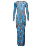Louisa Ballou - High Tide printed mesh dress