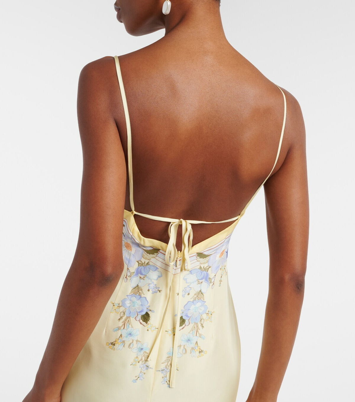 Self-Portrait Floral silk satin maxi dress