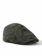 Anderson & Sheppard - Herringbone Wool-Tweed Flat Cap - Gray