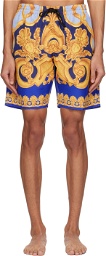 Versace Underwear Blue Barocco 660 Swim Shorts