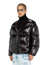 Diesel Down puffer jacket in ripstop with ribbed collar - Winter Jackets Mens in Black