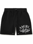 AMIRI - Arts District Straight-Leg Logo-Print Cotton-Jersey Drawstring Shorts - Black