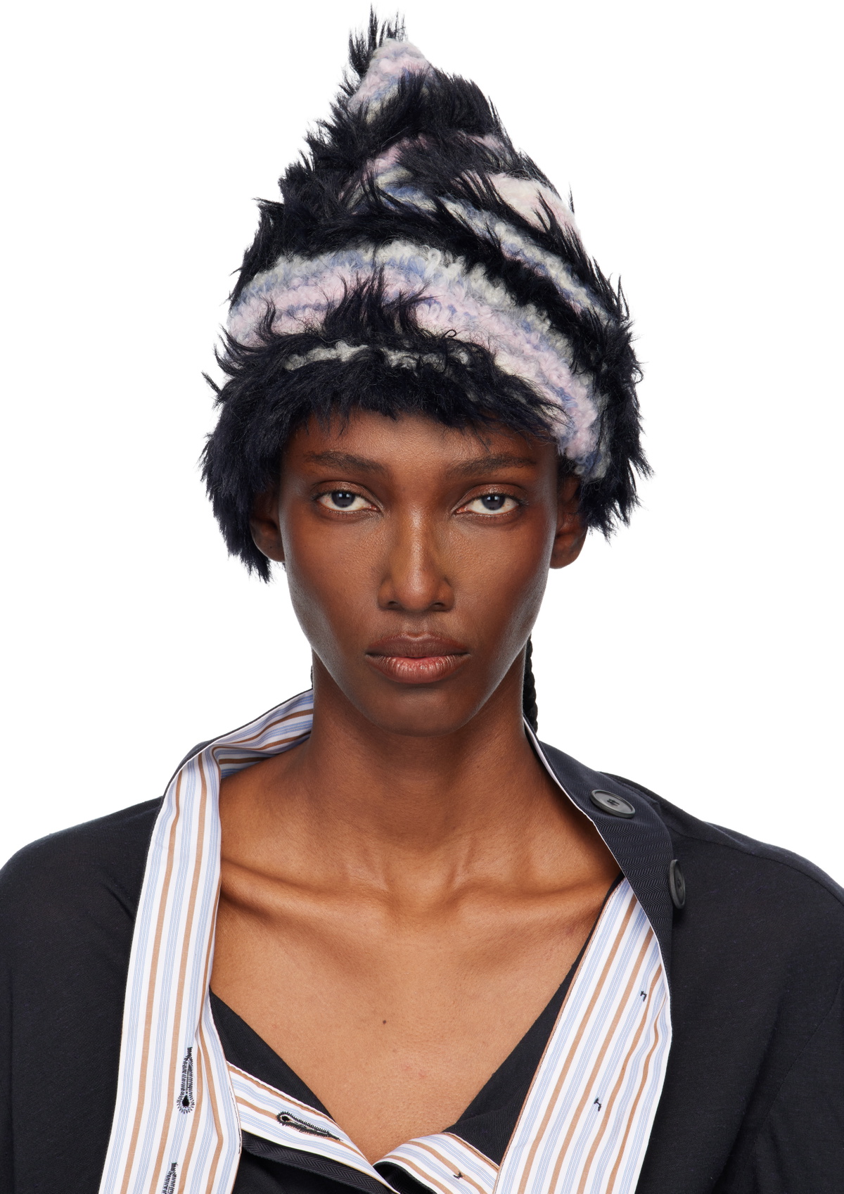 Kiko Kostadinov Black Twisted Ribbon Beanie Kiko Kostadinov